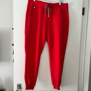 Figs Pop Red Zamora Jogger Scrub Pants